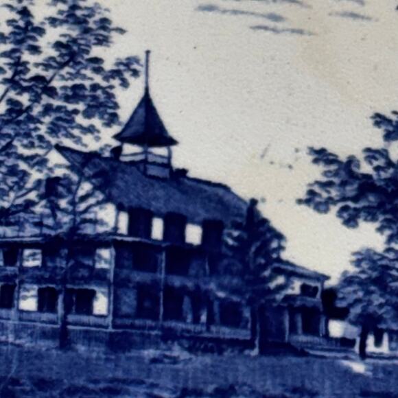 Wm Adams & Sons Souvineer Blue Transfer-ware Plate Mountain Park Hotel NH - Picture 4 of 7